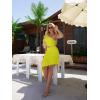 imageBEAGIMEG Womens Sexy Bodycon One Shoulder Ruffle Assymetrical Cut Out Club Party Cocktail Maxi DressFluoyellow