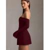 imageBEAGIMEG Womens Sexy Long Sleeves Off Shoulder ALine Club Party Mini DressWinered