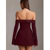 imageBEAGIMEG Womens Sexy Long Sleeves Off Shoulder ALine Club Party Mini DressWinered