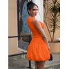 imageBEAGIMEG Womens Sexy Bodycon Sleeveless Ruffle Ruched Bubble Club Party Mini DressOrange