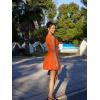 imageBEAGIMEG Womens Sexy Bodycon Sleeveless Ruffle Ruched Bubble Club Party Mini DressOrange