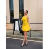 imageBEAGIMEG Womens Sexy Bodycon Sleeveless Ruffle Ruched Bubble Club Party Mini DressYellow