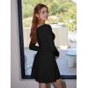 imageBEAGIMEG Womens Sexy Bodycon Long Sleeves Aline Sweetheart Neck Ruched Club Party Mini DressBlack