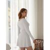 imageBEAGIMEG Womens Sexy Bodycon Long Sleeves Aline Sweetheart Neck Ruched Club Party Mini DressGrey