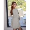 imageBEAGIMEG Womens Sexy Bodycon Long Sleeves Aline Sweetheart Neck Ruched Club Party Mini DressGrey