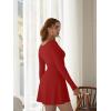 imageBEAGIMEG Womens Sexy Bodycon Long Sleeves Aline Sweetheart Neck Ruched Club Party Mini DressRed