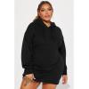 imageBEAGIMEG Womens Long Sleeves High Neckline Hooded Solid Stretch Casual Mini Sweatshirt DressBlack