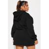 imageBEAGIMEG Womens Long Sleeves High Neckline Hooded Solid Stretch Casual Mini Sweatshirt DressBlack