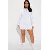 imageBEAGIMEG Womens Long Sleeves High Neckline Hooded Solid Stretch Casual Mini Sweatshirt DressWhite