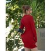 imageBEAGIMEG Womens Sexy Bodycon Long Sleeves VNeck Ruched Asymmetric Club Party Mini DressRed