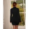 imageBEAGIMEG Womens Bodycon Elegant Flare Long Sleeves Ruched Basic Party Club Mini DressBlack