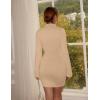 imageBEAGIMEG Womens Bodycon Elegant Flare Long Sleeves Ruched Basic Party Club Mini DressKhaki