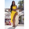 image:imageBEAGIMEG Womens Sexy One Shoulder Long Bodycon Slit Skirt 2 Pieces Dress