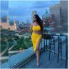 image:imageBEAGIMEG Womens Sexy One Shoulder Long Bodycon Slit Skirt 2 Pieces Dress