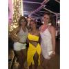 image:imageBEAGIMEG Womens Sexy One Shoulder Long Bodycon Slit Skirt 2 Pieces Dress