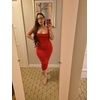 image:imageBEAGIMEG Womens Sexy Tank Top Bodycon Midi Party Dress  Ruched Sleeveless BasicRed
