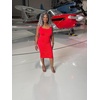 image:imageBEAGIMEG Womens Sexy Tank Top Bodycon Midi Party Dress  Ruched Sleeveless BasicRed