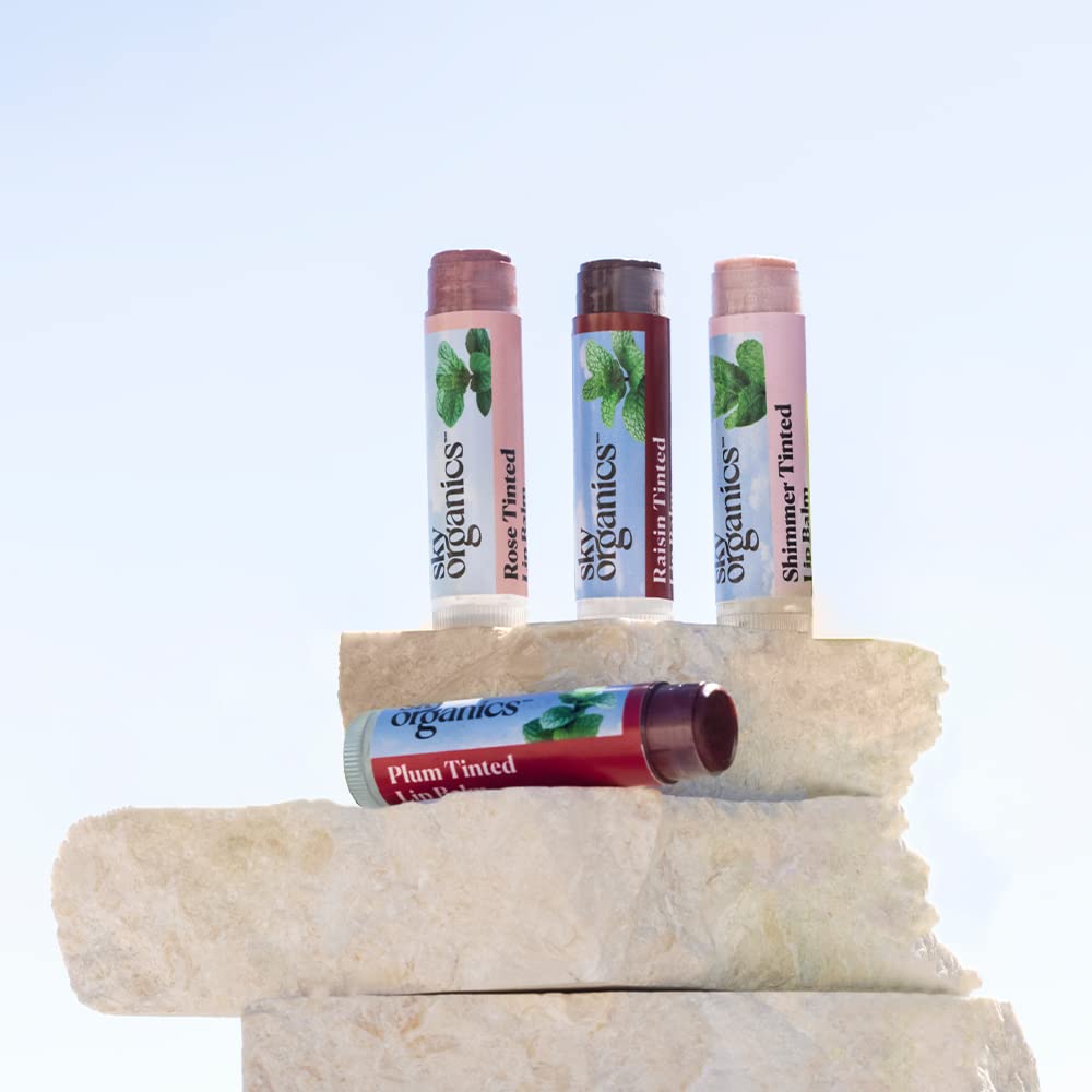 Sky Organics Tinted Lip Balms for Lips to Moisturize Soften ampamp Add A Wash of Color Four Assorted Shades 4pkFour Assorted Shades