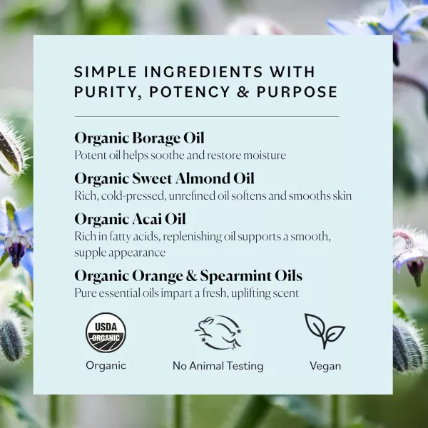 Sky Organics Body Oil Extra Hydrating ampamp Nourishing Organic Skin Care with Borage Oil Acai ampamp Sweet Almond Oil Moisturizing Massage Oil Refreshing Orange ampamp Spearmint Scent 6 fl oz