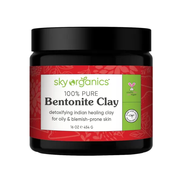 Sky Organics  Indian Healing Clay 16 oz  Detoxifying Bentonite Clay Powder  Exfoliating Face Mask  Pore Cleaner  Combination ampamp Oily Skin  Natural Vegan ampamp Cruelty Free  Skin Care ampamp Self Care1 Pound Pack of 1