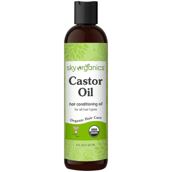 Sky Organics Organic Castor Oil 100 Pure Hexane Free ColdPressed to Support Stronger FullerLooking Hair Eyelashes ampamp EyebrowsGood for Castor Packs Navel Oiling Carrier Oil Use 8 fl oz8 Fl Oz Pack of 1