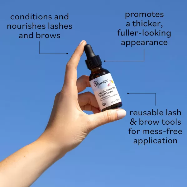Sky Organics Organic Castor Oil 100 Pure Hexane Free ColdPressed to Support Stronger FullerLooking Hair Eyelashes ampamp EyebrowsGood for Castor Packs Navel Oiling Carrier Oil Use 8 fl ozCastor Oil Lash  Brow Serum