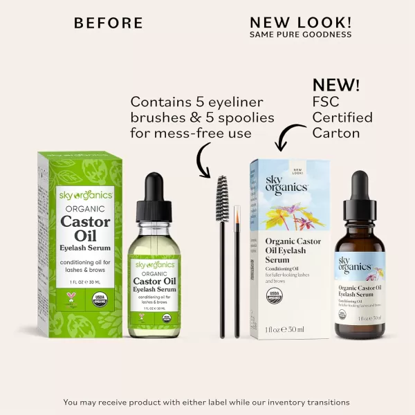 Sky Organics Organic Castor Oil 100 Pure Hexane Free ColdPressed to Support Stronger FullerLooking Hair Eyelashes ampamp EyebrowsGood for Castor Packs Navel Oiling Carrier Oil Use 8 fl ozCastor Oil Lash  Brow Serum