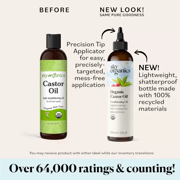 Sky Organics Organic Castor Oil 100 Pure Hexane Free ColdPressed to Support Stronger FullerLooking Hair Eyelashes ampamp EyebrowsGood for Castor Packs Navel Oiling Carrier Oil Use 8 fl oz8 Fl Oz Pack of 1