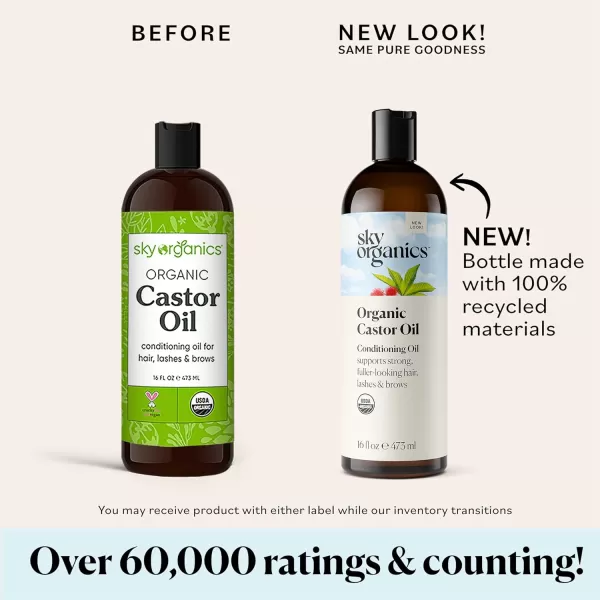 Sky Organics Organic Castor Oil 100 Pure Hexane Free ColdPressed to Support Stronger FullerLooking Hair Eyelashes ampamp EyebrowsGood for Castor Packs Navel Oiling Carrier Oil Use 8 fl oz16 Fl Oz Pack of 2