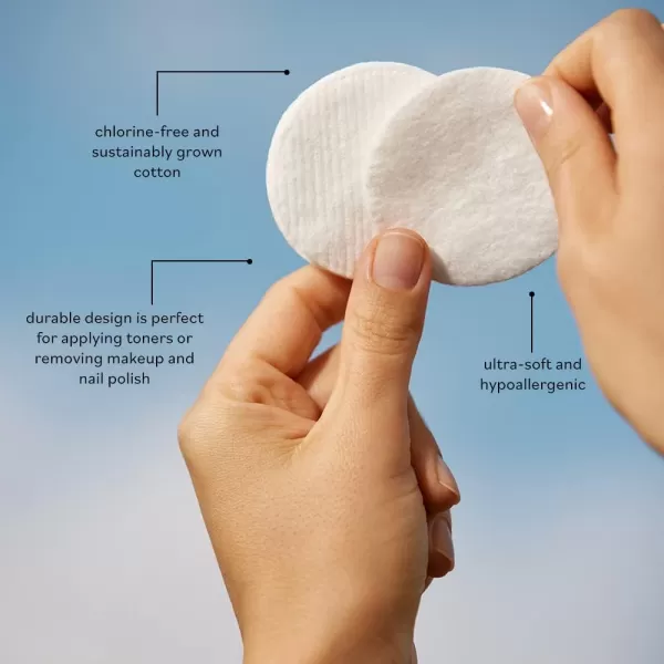 Sky Organics Organic Cotton Rounds for Sensitive Skin 100 Pure GOTS Certified Organic for Beauty ampamp Personal Care 100 ct w Ebook100 Count Pack of 1