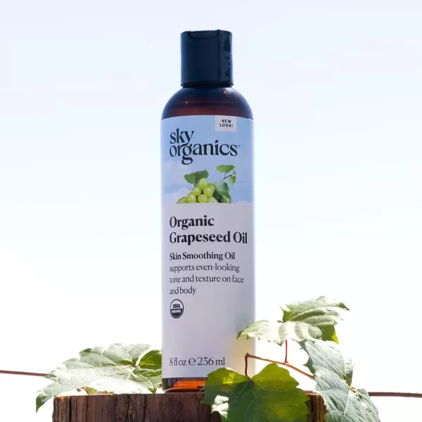 Sky Organics Organic Grapeseed Oil Skin Smoothing Oil to Support Healthy and EvenLooking Skin Tone and Texture on Face and Body Suitable for All Skin Types 100 Pure ampamp ColdPressed 8 fl Oz