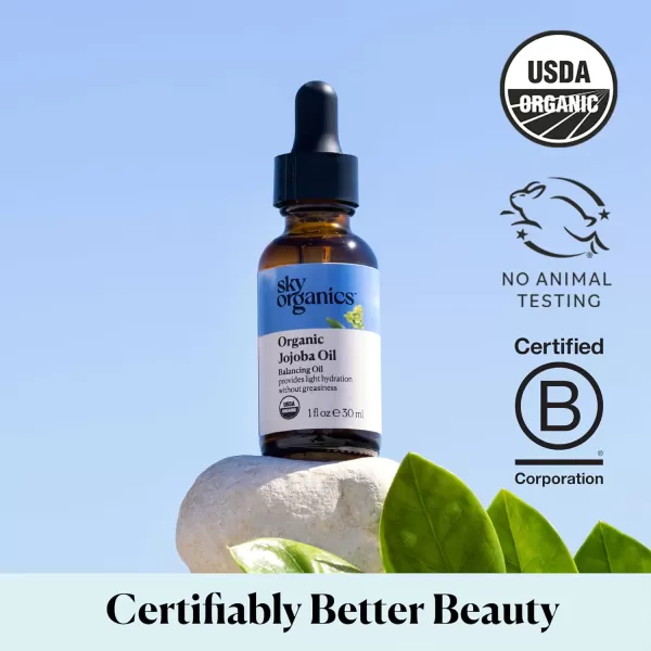 Sky Organics Organic Jojoba Oil for Face Balancing Oil for Light Hydration ampamp Helps Reduce Excess Oiliness Suitable For Oily Combination and BlemishProne Skin 100 Pure ampamp ColdPressed 4 fl Oz1 Fl Oz Pack of 1