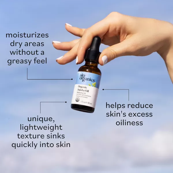 Sky Organics Organic Jojoba Oil for Face Balancing Oil for Light Hydration ampamp Helps Reduce Excess Oiliness Suitable For Oily Combination and BlemishProne Skin 100 Pure ampamp ColdPressed 4 fl Oz1 Fl Oz Pack of 1