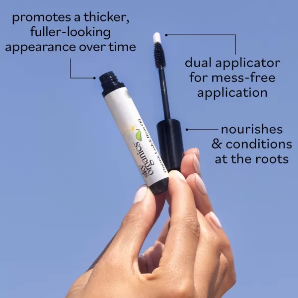 Sky Organics  Organic Lash ampamp Brow Oil ampamp Applicator  Eyelash Serum  Castor Oil Organic  Moringa Amla Vitamin E  Lashes Eyebrows  Hair Oil  Self Care Beauty  Gifts for Women  4 fl oz 12mL