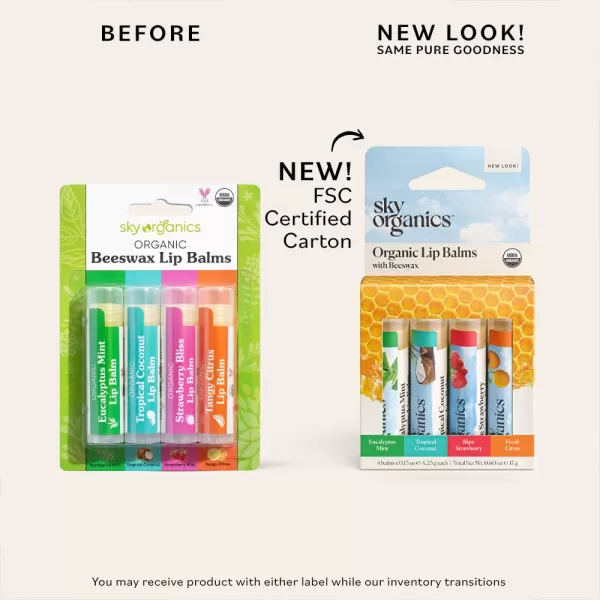 Sky Organics Organic Lip Balm with Beeswax and a Rich Nourishing Blend of Plant Oils Moisturizing Lips Balms to Lock In Moisture and Keep Lips Feeling Soft and Smooth Six Assorted Flavors 6pkMint  Coconut  Strawberry  Citrus
