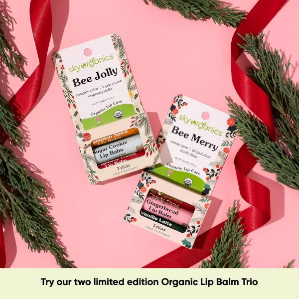 Sky Organics Organic Lip Balm with Beeswax and a Rich Nourishing Blend of Plant Oils Moisturizing Lips Balms to Lock In Moisture and Keep Lips Feeling Soft and Smooth Six Assorted Flavors 6pkWinter Flavors