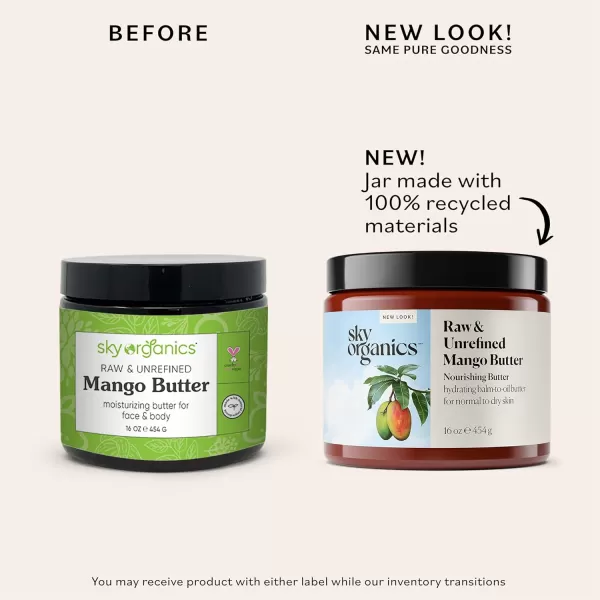Sky Organics Organic Shea Butter Replenishing Butter for Body ampamp Face Soothes Softens and Boosts Skins Overall Moisture and Radiance Suitable for Dry Skin USDA Certified Organic Skin Care 15 OzMango Butter