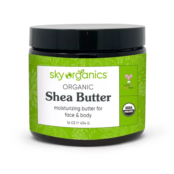 Sky Organics Organic Shea Butter Replenishing Butter for Body ampamp Face Soothes Softens and Boosts Skins Overall Moisture and Radiance Suitable for Dry Skin USDA Certified Organic Skin Care 15 OzShea Butter