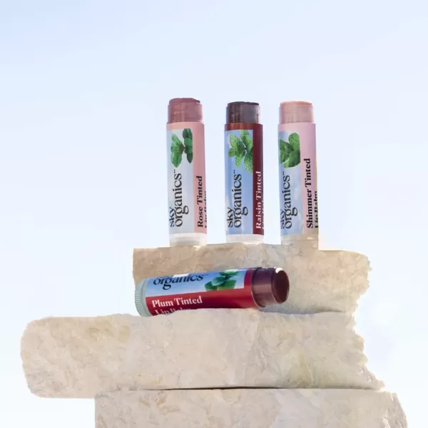 Sky Organics Tinted Lip Balms for Lips to Moisturize Soften ampamp Add A Wash of Color Four Assorted Shades 4pkFour Assorted Shades
