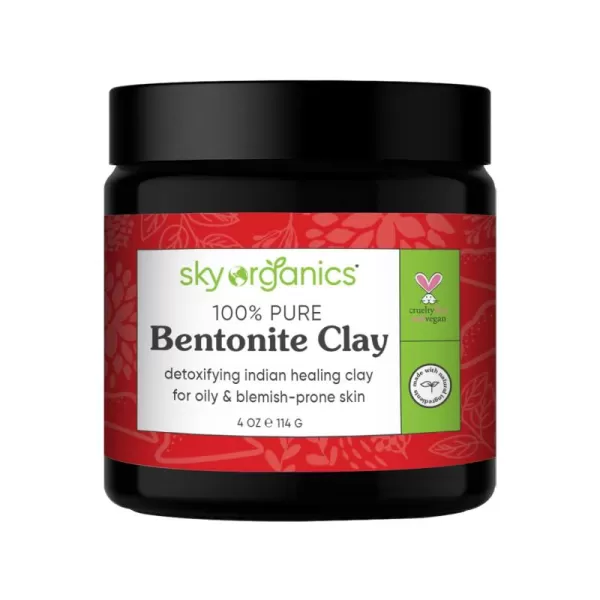 Sky Organics  Indian Healing Clay 16 oz  Detoxifying Bentonite Clay Powder  Exfoliating Face Mask  Pore Cleaner  Combination ampamp Oily Skin  Natural Vegan ampamp Cruelty Free  Skin Care ampamp Self Care4 Ounce Pack of 1
