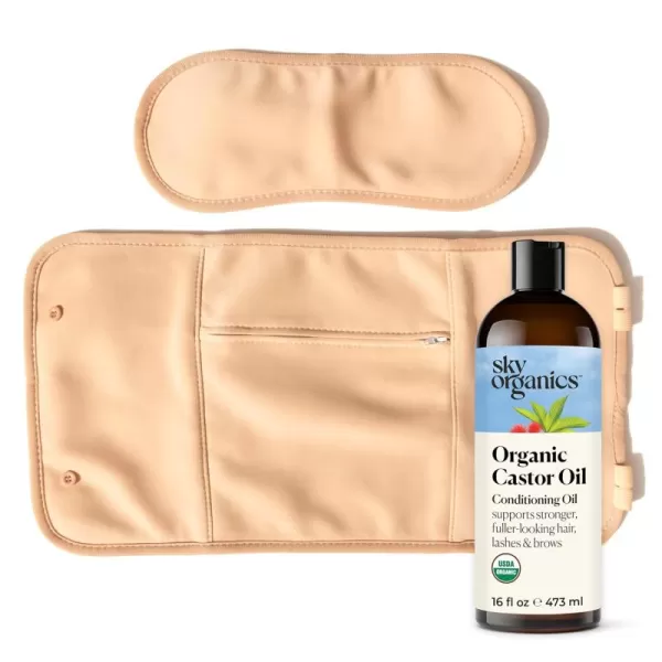 Sky Organics Organic Castor Oil 100 Pure Hexane Free ColdPressed to Support Stronger FullerLooking Hair Eyelashes ampamp EyebrowsGood for Castor Packs Navel Oiling Carrier Oil Use 8 fl oz16 Fl Oz Kit Pack of 1