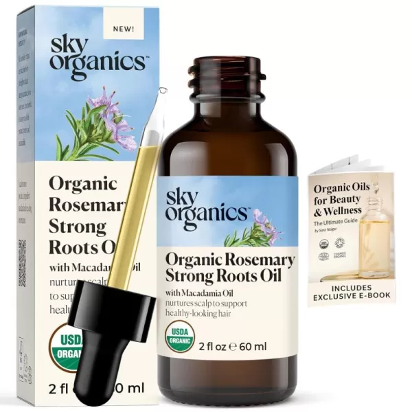Sky Organics  Organic Rosemary Strong Roots Oil  Rosemary Oil for Hair Growth  w Macadamia Oil ampamp Jojoba Oil  Essential Oils Scalp Serum 2 fl oz 2 Pack 2 FL Oz Pack of 1
