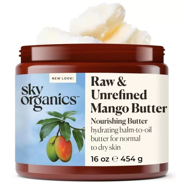 Sky Organics Organic Shea Butter Replenishing Butter for Body ampamp Face Soothes Softens and Boosts Skins Overall Moisture and Radiance Suitable for Dry Skin USDA Certified Organic Skin Care 15 OzMango Butter