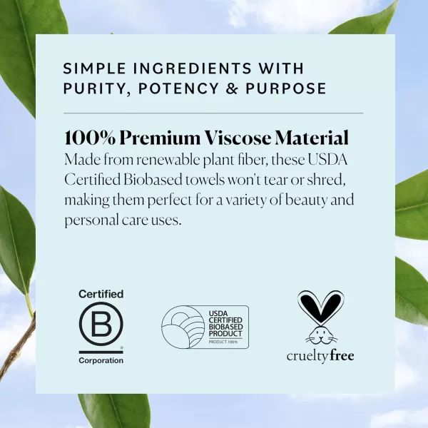imageSky Organics Gentle Clean Face Towels USDA Certified Biobased Face Towel Extralarge Ultrasoft Dualtextured Singleuse Towelette Hypoallergenic 50 clean XL towels 1pack50 Count Pack of 2