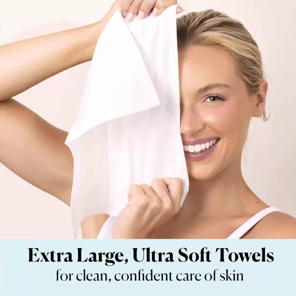 imageSky Organics Gentle Clean Face Towels USDA Certified Biobased Face Towel Extralarge Ultrasoft Dualtextured Singleuse Towelette Hypoallergenic 50 clean XL towels 1pack50 Count Pack of 2