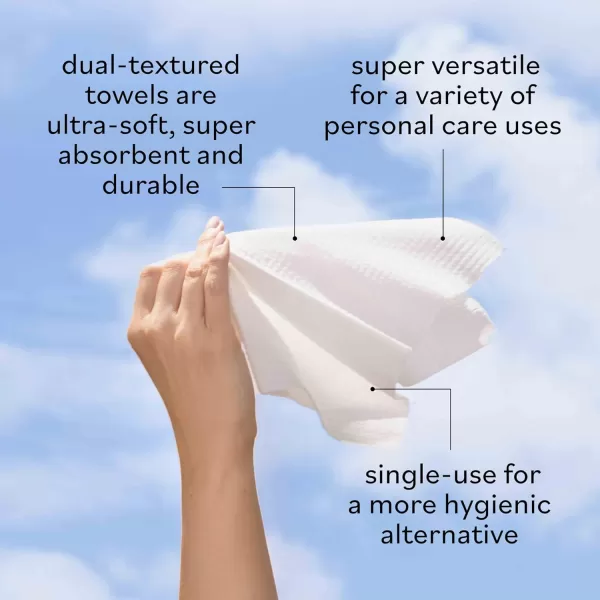 imageSky Organics Gentle Clean Face Towels USDA Certified Biobased Face Towel Extralarge Ultrasoft Dualtextured Singleuse Towelette Hypoallergenic 50 clean XL towels 1pack50 Count Pack of 2