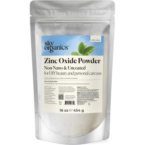 imageSky Organics  Zinc Oxide Powder 16 oz  NonNano ampamp Uncoated  Make Your Own Lotion Deodorant Cream Soap  DIY Essentials  Resealable Bag  Natural Vegan ampamp Cruelty Free  Beauty ampamp Personal Care