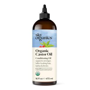 imageSky Organics USDA Organic Castor Oil with Rosemary Oil Strengthening Oil Pure Potent Blend Hexane Free Invigorates Scalp Supports Stronger FullerLooking Hair Textured Hair w ebook16 Fl Oz Pack of 1