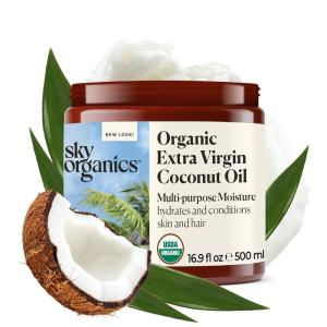 imageSky Organics  Multipurpose Organic Coconut Oil for Skin ampamp Hair 169 fl oz  Extra Virgin Hair Oil ampamp Body Moisturizer  Vitamins Antioxidants ampamp Fatty Acids  Vegan Cruelty Free  w ebookExtra Virgin Coconut Oil