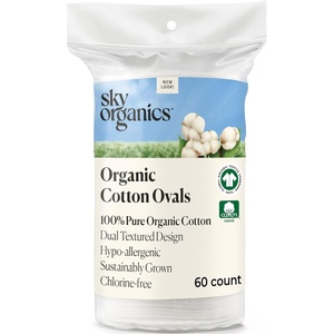 image:imageSky Organics Organic Cotton Large Pads for Makeup Removal Cleansing Toner Application 100 Pure Organic Cotton GOTS Certified Dual Textured Design 120 Count with eBook60 Count Pack of 1